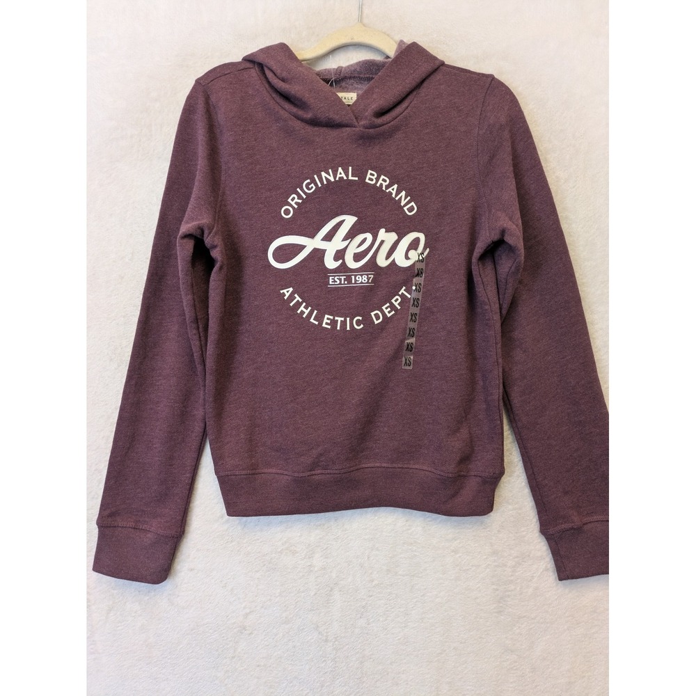 Aeropostale Women's Size XS Burgundy Heather Pullover Hoodie Sweatshirt‎ NWT